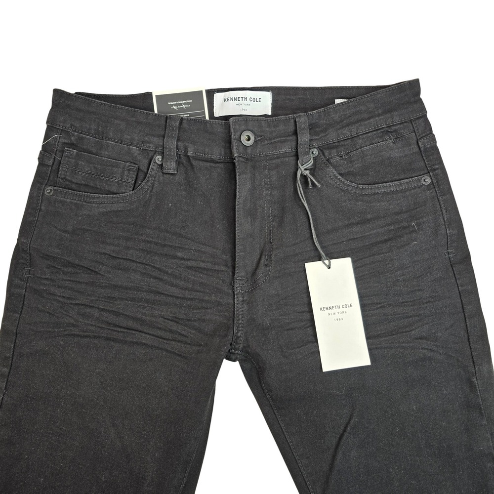 Kenneth Cole New York Mens Cole Slim Fit Number 3 Alec Black Jeans 32x30 NEW